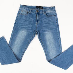 Royal Blue Premium Basic Super Skinny Fit Mens Size 34 x 30 Stretch Denim Jeans